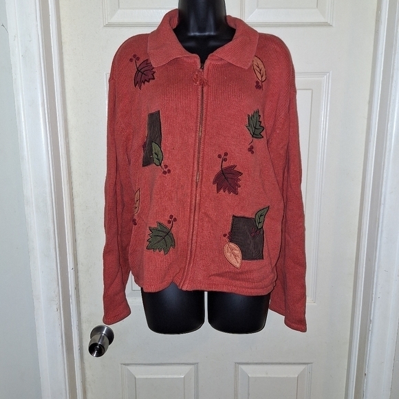 Crystal kobe zip up sweater size large - Picture 1 of 6